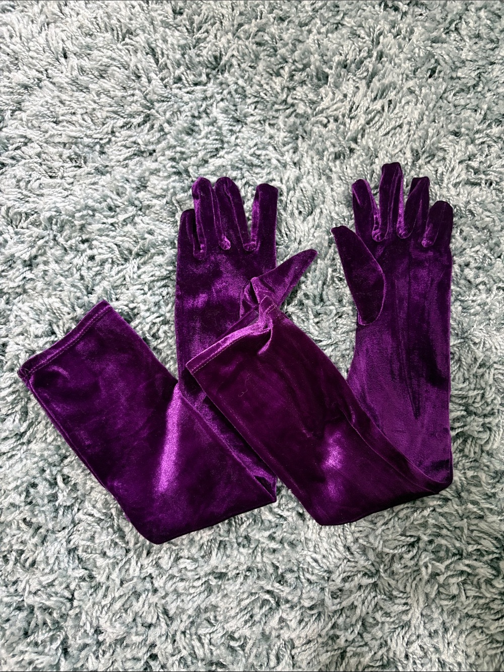 Purple Velvet Opera Gloves - Women's Evening Gloves